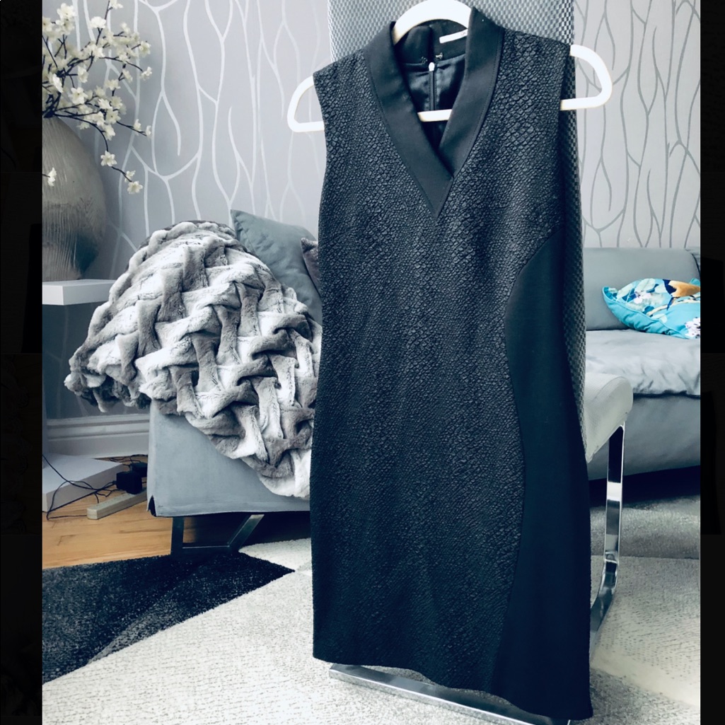 Tahari Black Detail Dress Xs